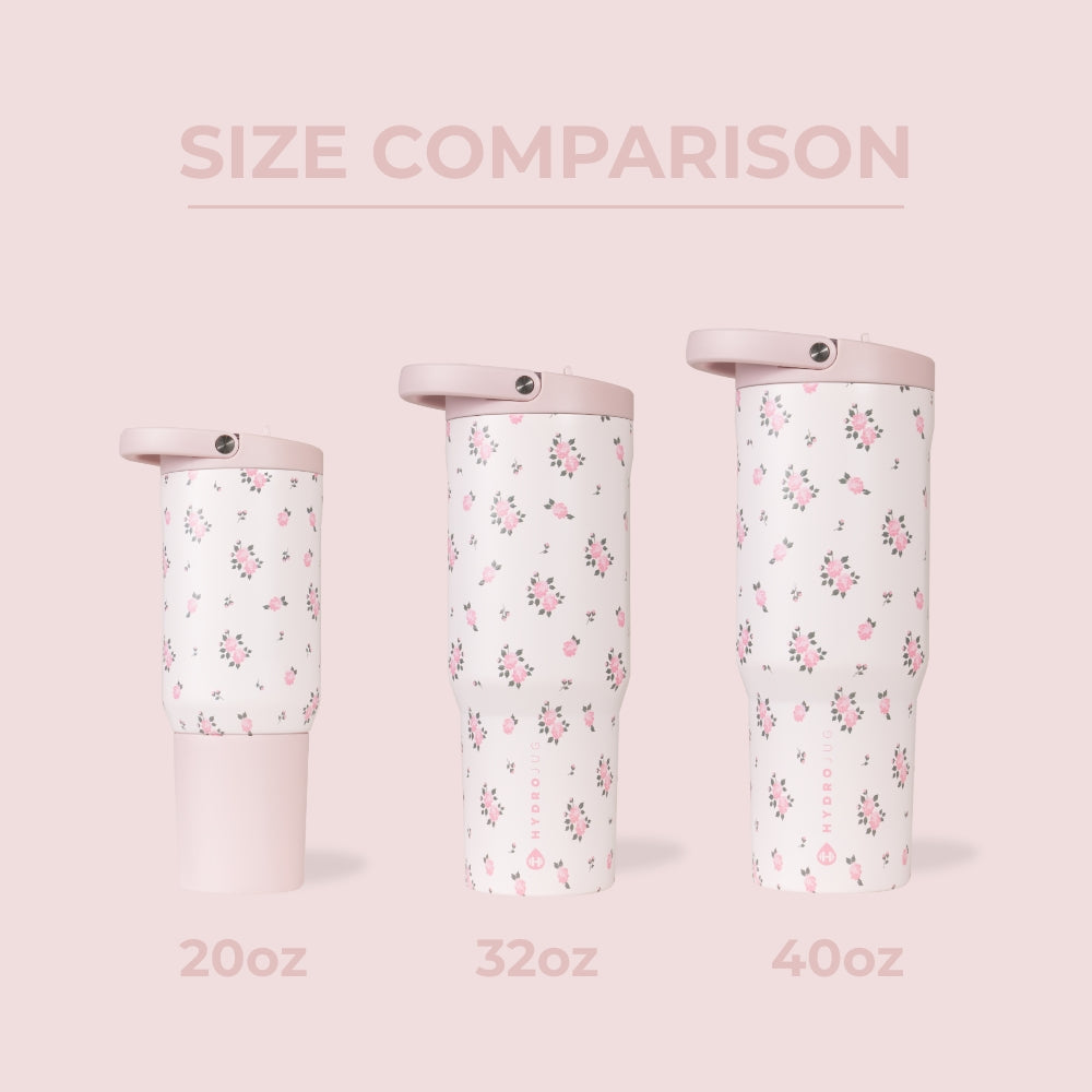 Tradeons Size Comparison – 20oz, 32oz, and 40oz Bottles in Wildrose