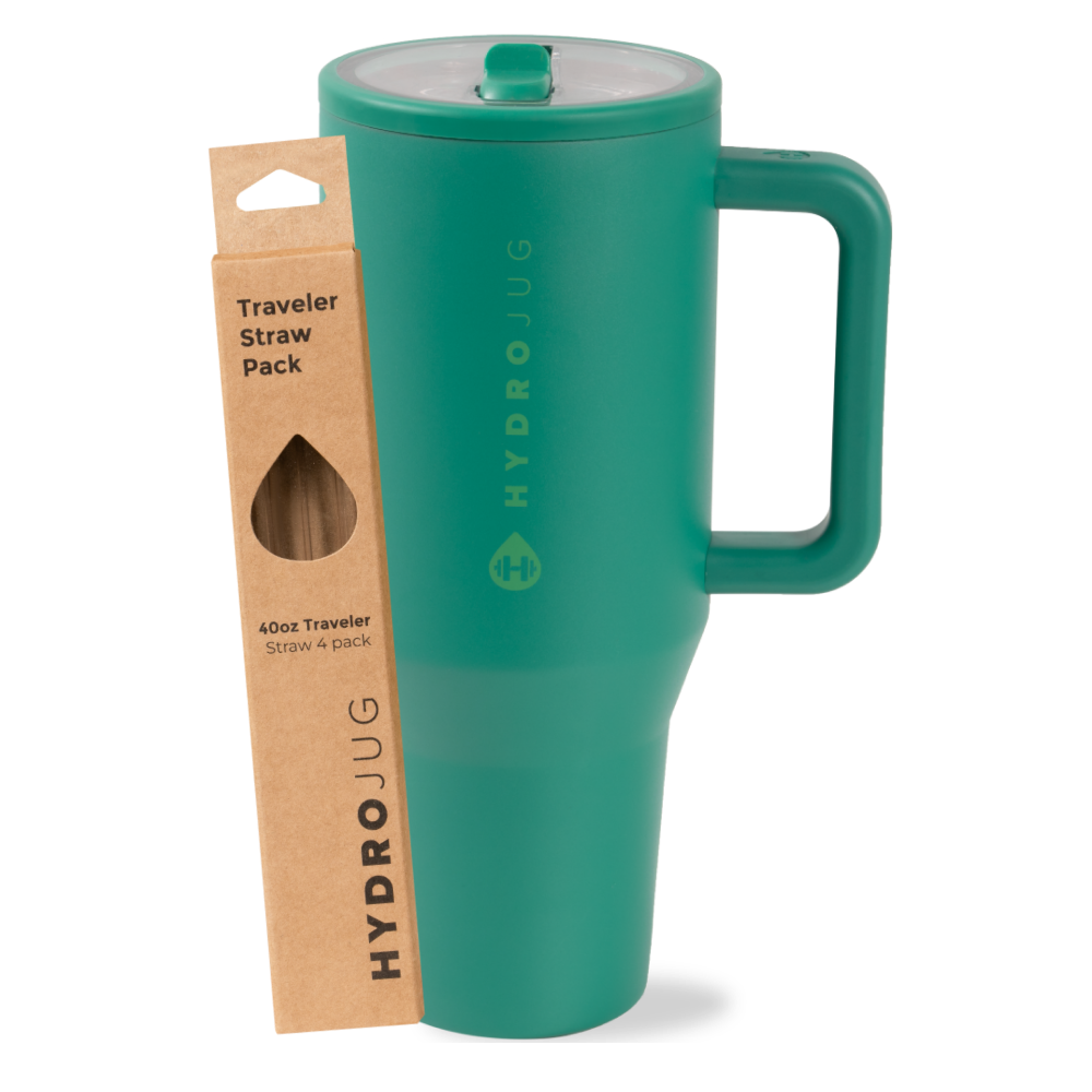 Kelly Green Traveler 40oz + Replacement Straw Pack Bundle