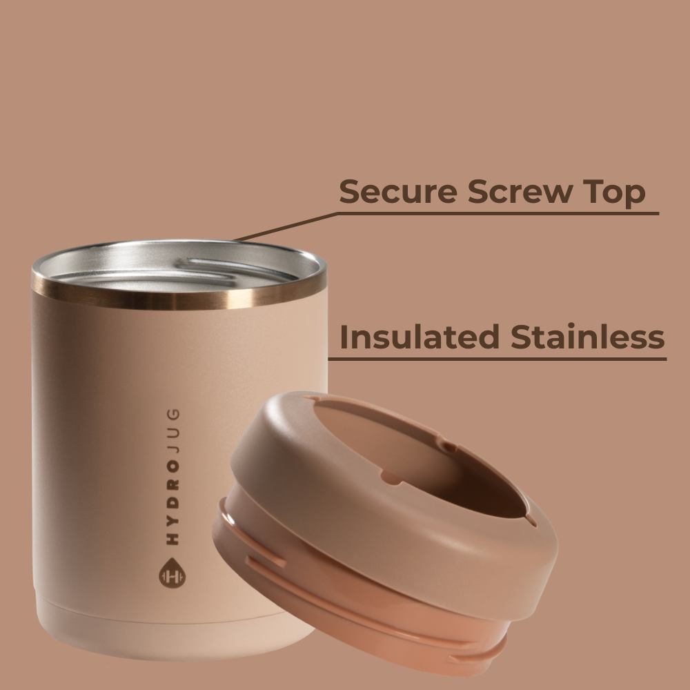 Caramel Can Cooler 12oz Insulated Stainless with Screw Top