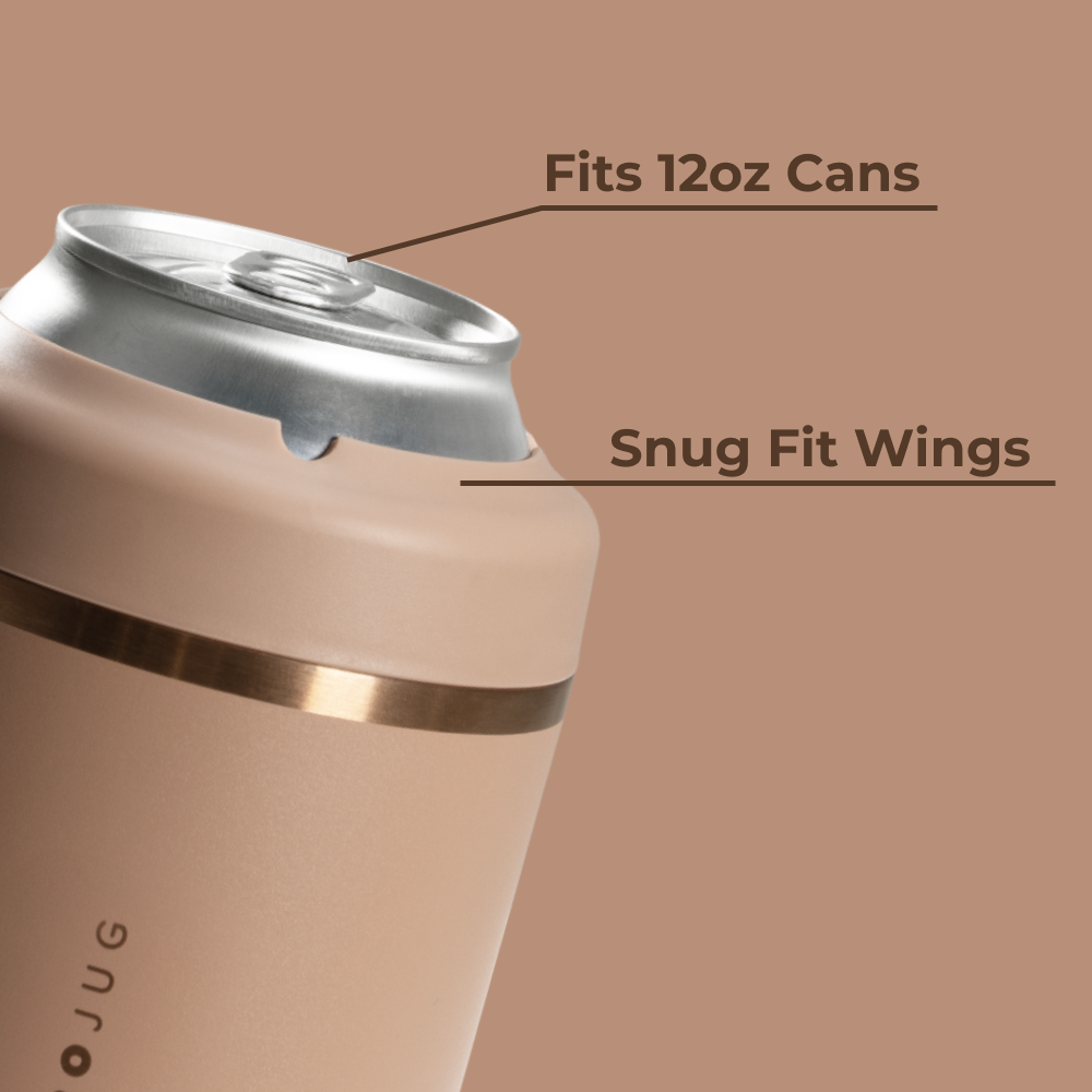 Caramel Can Cooler Fits 12oz Cans with Snug Wings