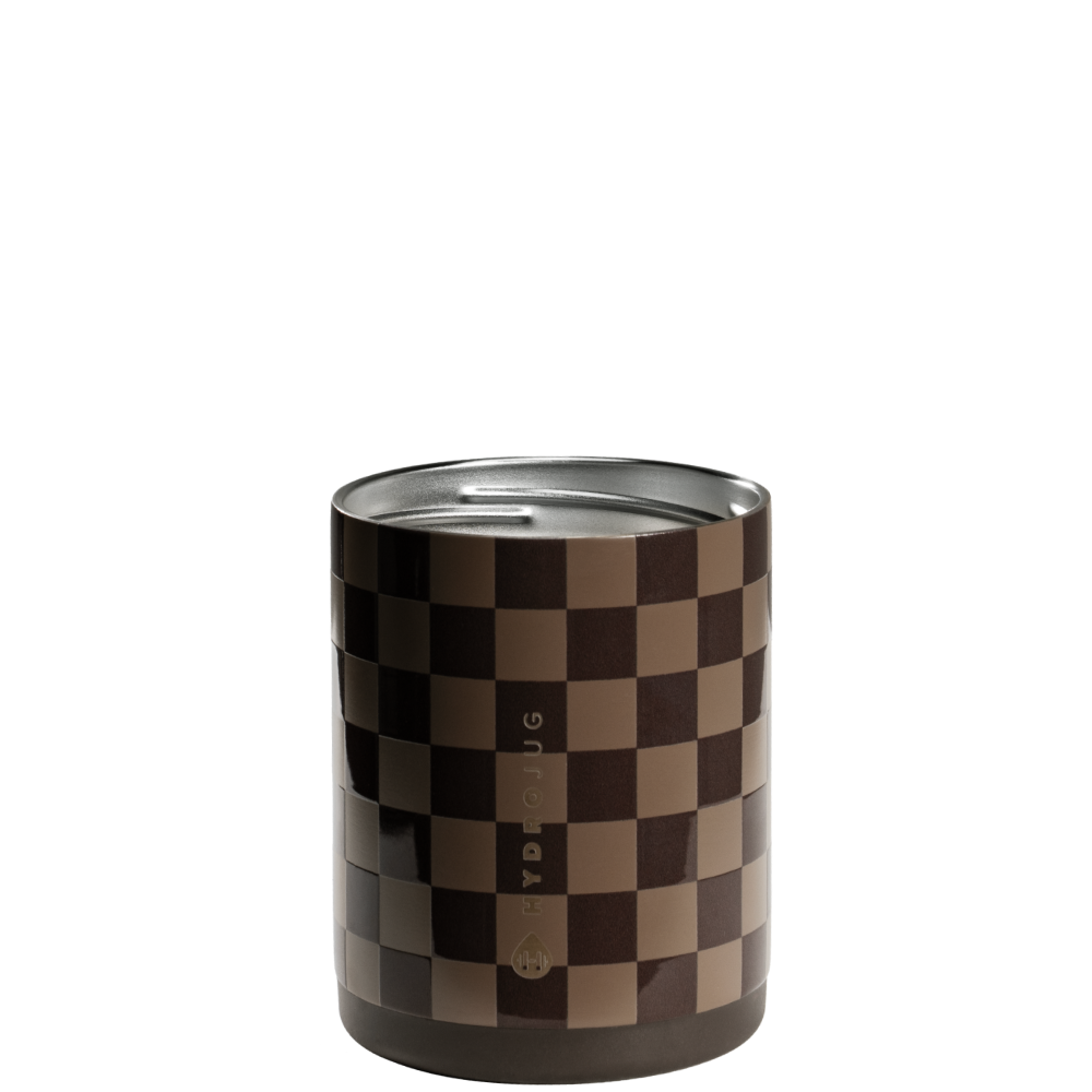 Autumn Checkers Can Cooler 12oz Open Lid