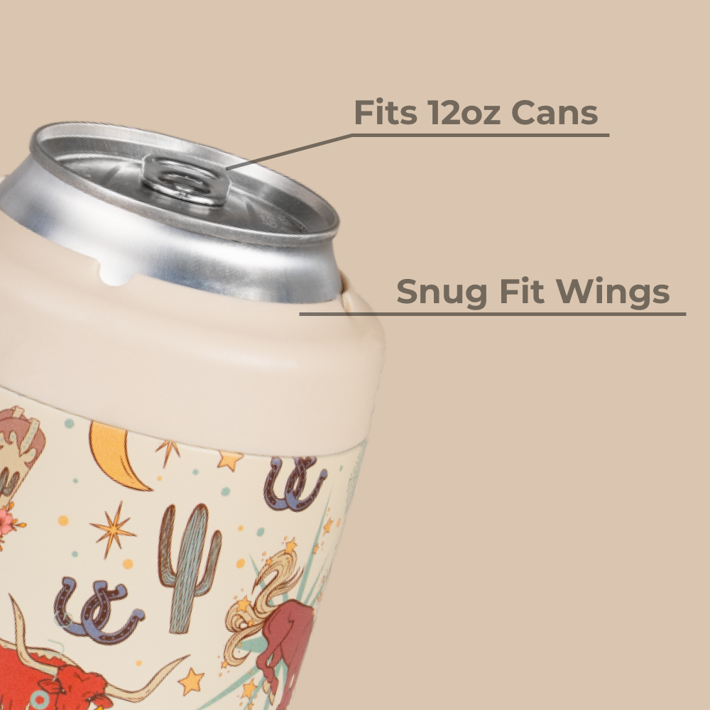 Rodeo Can Cooler Fits 12oz Cans with Snug Wings