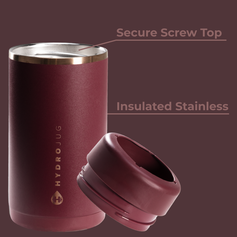 Merlot Slim Can Cooler 12oz Insulated Stainless with Screw Top