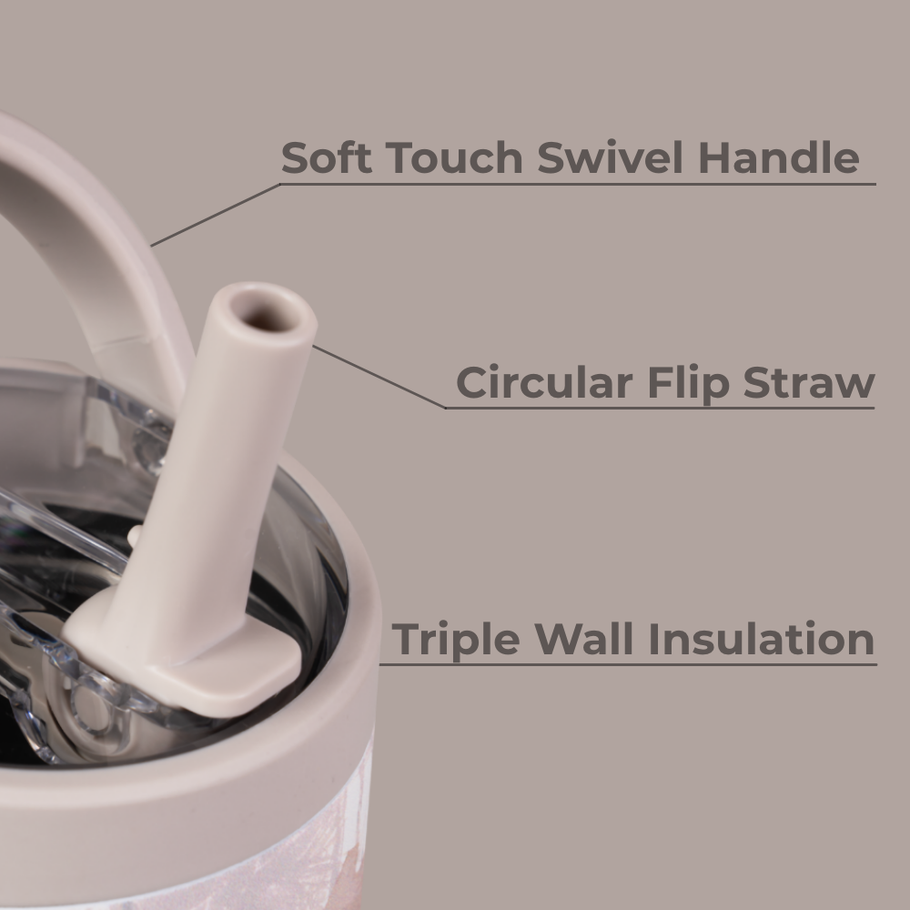 Camo Sport Bottle 32oz – Swivel Handle, Flip Straw, Triple Wall Insulated