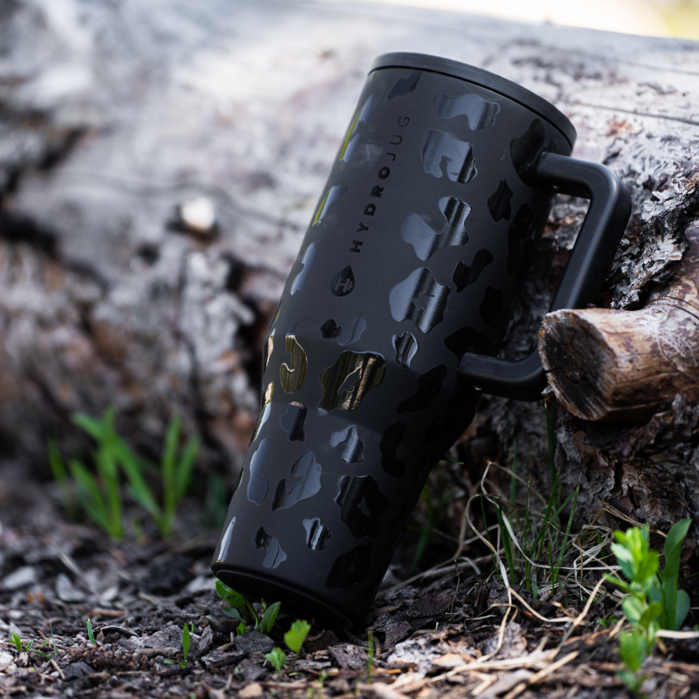 Tradeons Black Leopard Traveler (40oz) with Glossy Pattern