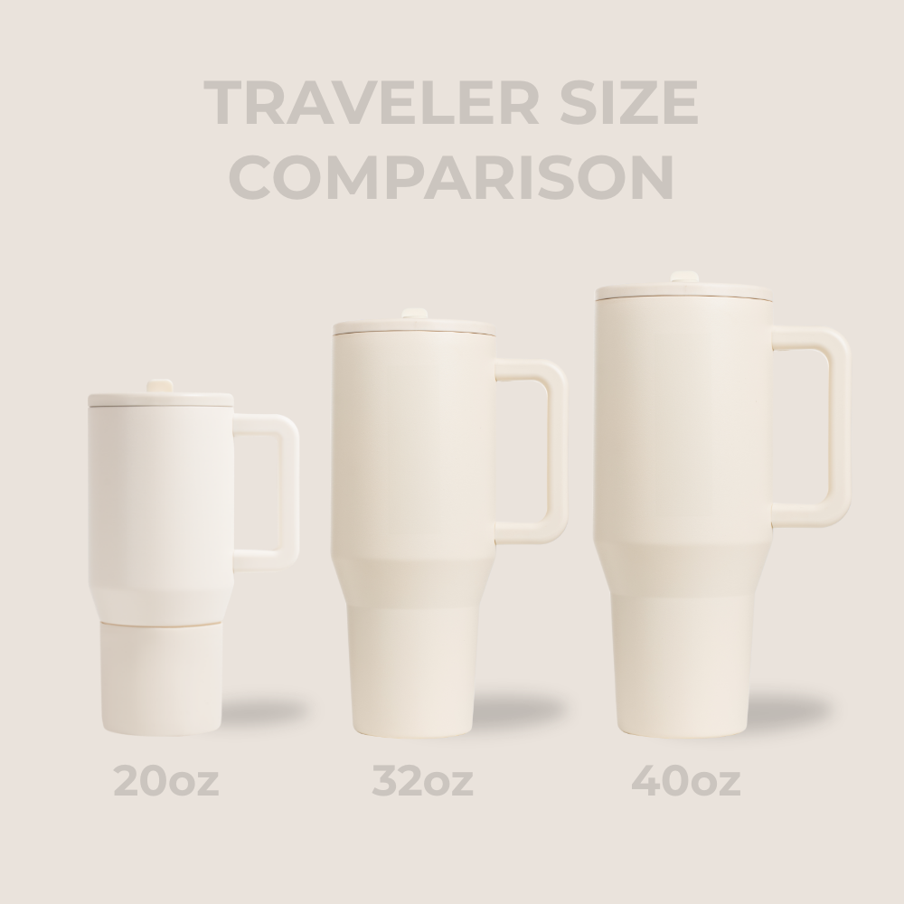 Cream Traveler Size Comparison – 20oz, 32oz, 40oz
