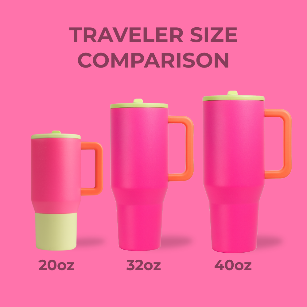 Orchid Traveler Size Comparison – 20oz, 32oz, 40oz