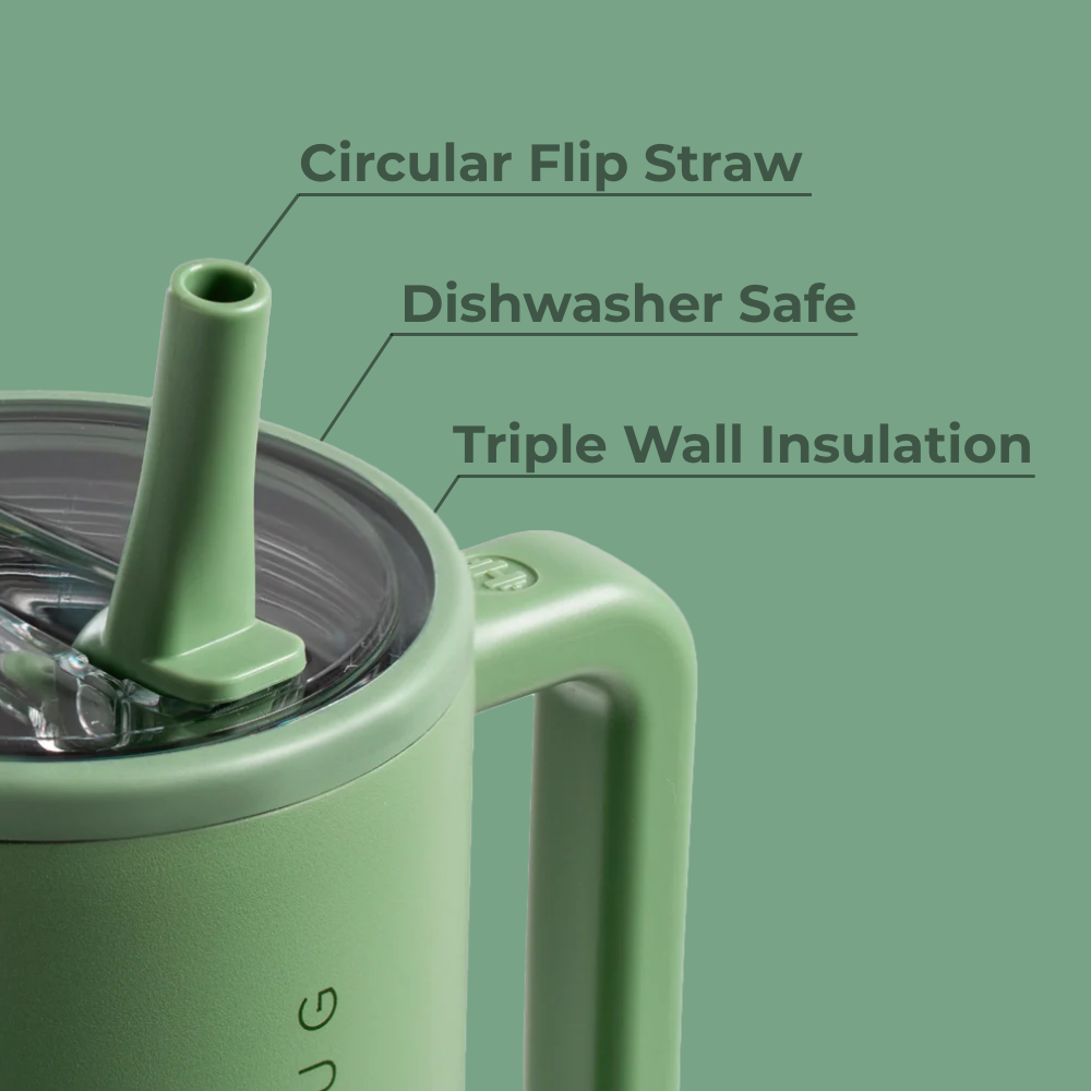 Sage Traveler 20oz Features – Flip Straw, Dishwasher Safe, Triple Wall Insulated