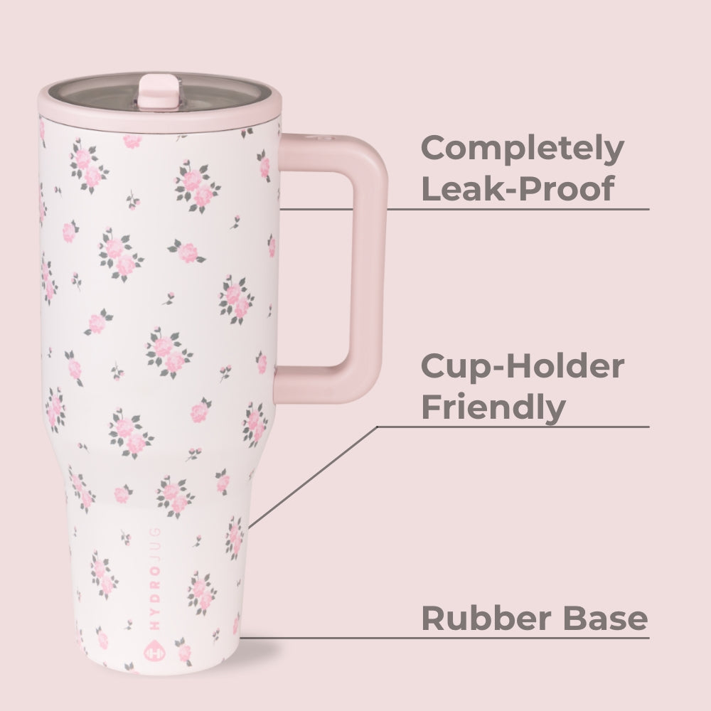 Wildrose Traveler 32oz Features – Leak-Proof, Cup-Holder Fit, Rubber Base