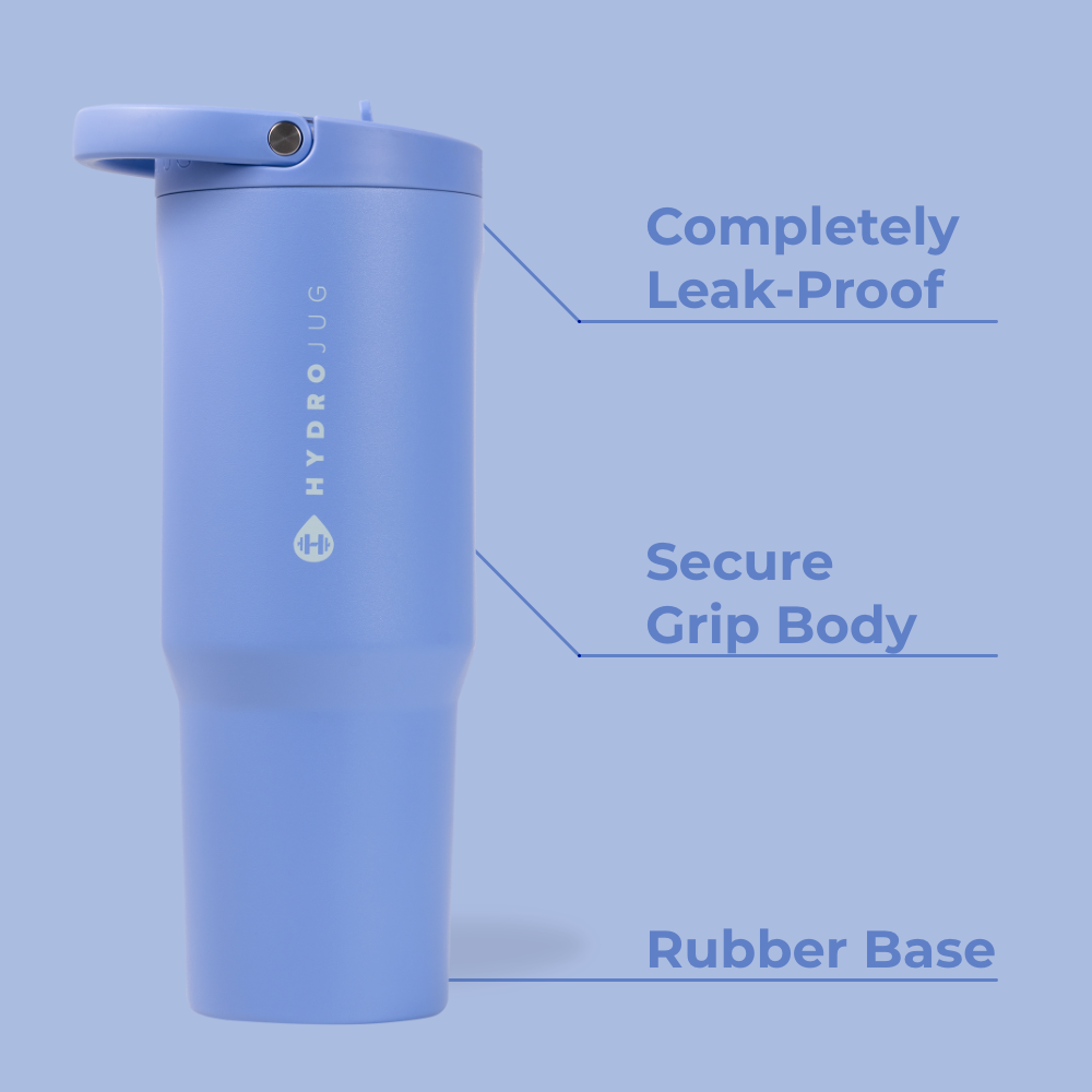 Light Blue Sport Bottle 32oz Features – Leak-Proof, Grip Body, Rubber Base