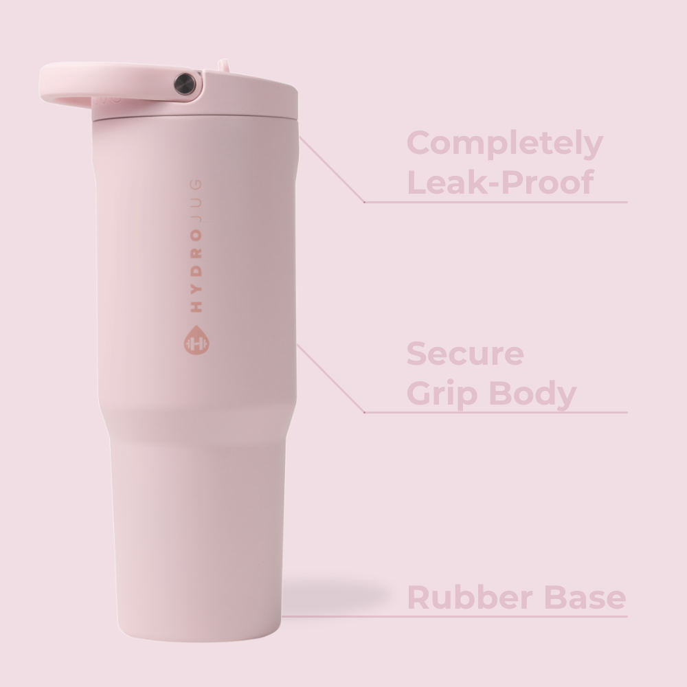 Pink Sand Sport Bottle 32oz Features – Leak-Proof, Grip Body, Rubber Base