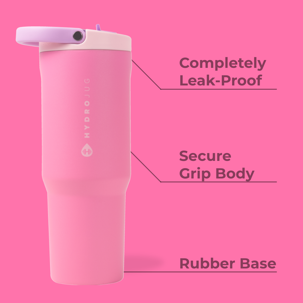 Pink Sugar Sport Bottle 32oz Features – Leak-Proof, Grip Body, Rubber Base
