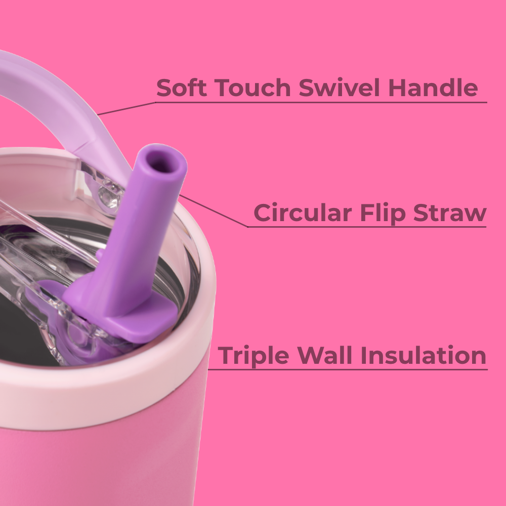 Pink Sugar Sport Bottle 32oz – Swivel Handle, Flip Straw, Triple Wall Insulated