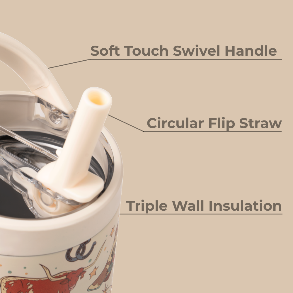 Rodeo Sport Bottle 32oz – Swivel Handle, Flip Straw, Triple Wall Insulated