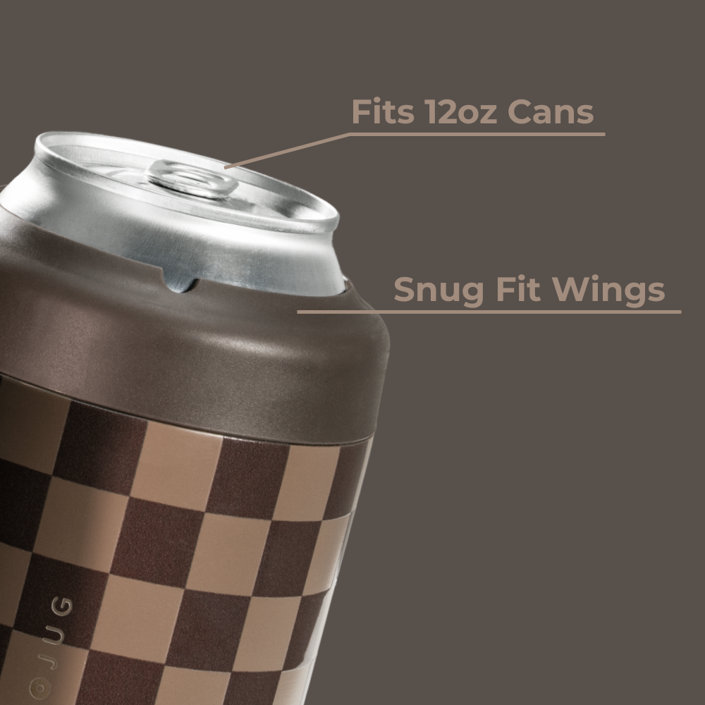 Autumn Checkers Can Cooler Fits 12oz Cans with Snug Wings