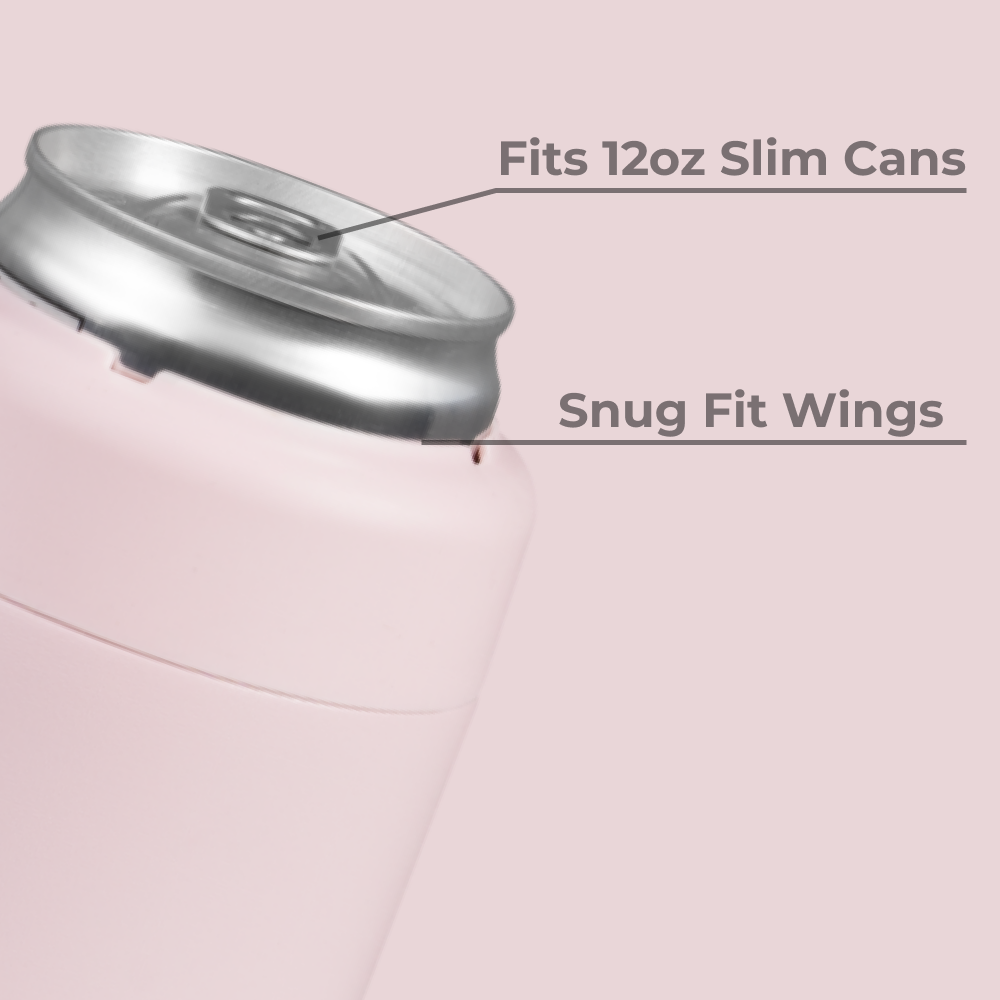 Pink Sand Slim Can Cooler 12oz Fits Slim Cans with Snug Wings