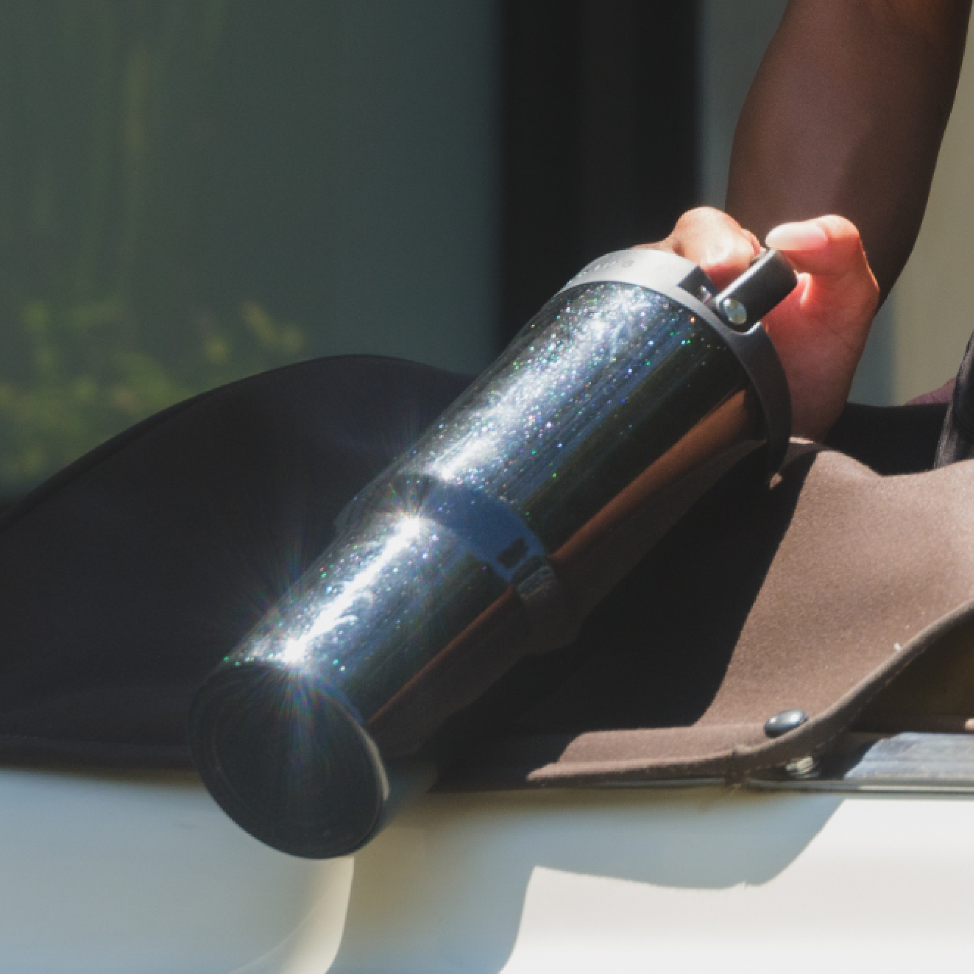 Spellbound Sport Bottle 40oz with Black Glitter Design