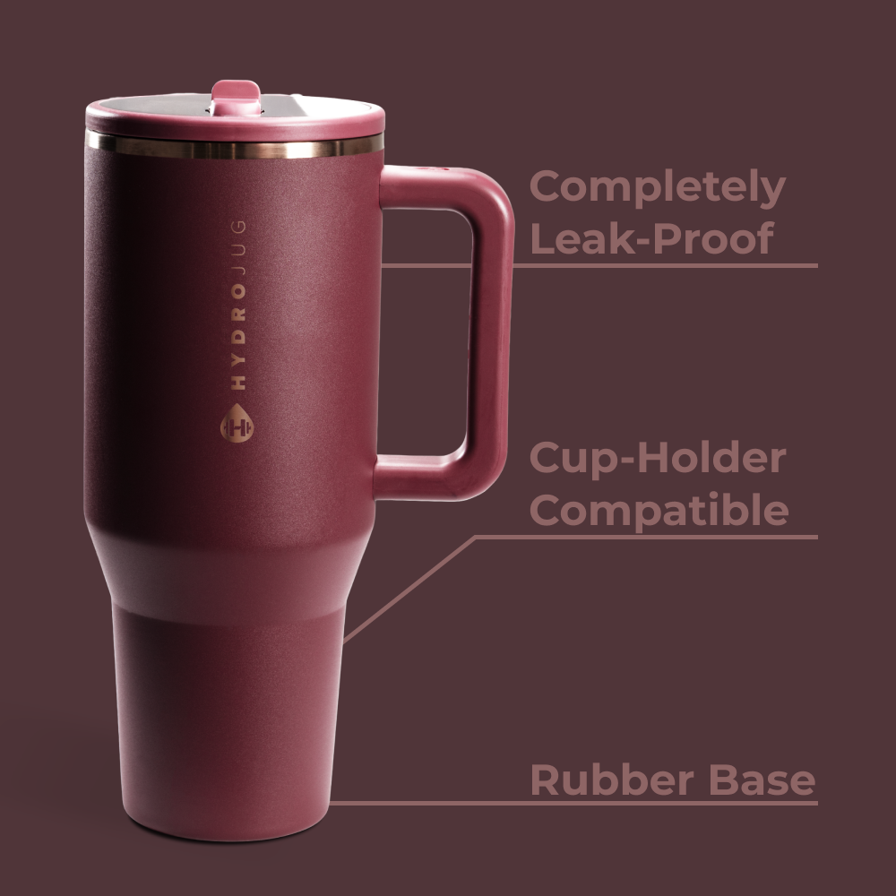 Merlot Traveler 40oz Features – Leak-Proof, Cup-Holder Fit, Rubber Base