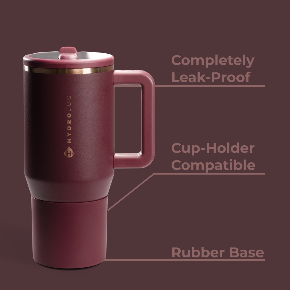 Merlot Traveler 20oz Features – Leak-Proof, Cup-Holder Fit, Rubber Base