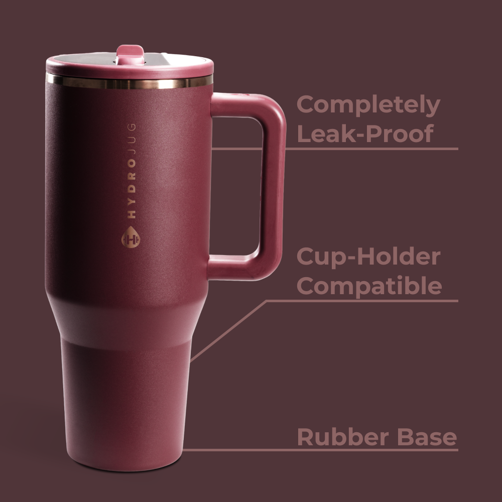 Merlot Traveler 32oz Features – Leak-Proof, Cup-Holder Fit, Rubber Base