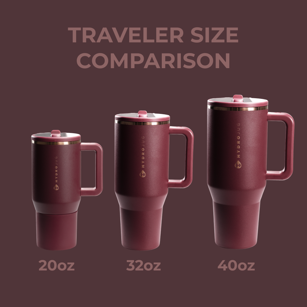 Merlot Traveler Size Comparison – 20oz, 32oz, 40oz