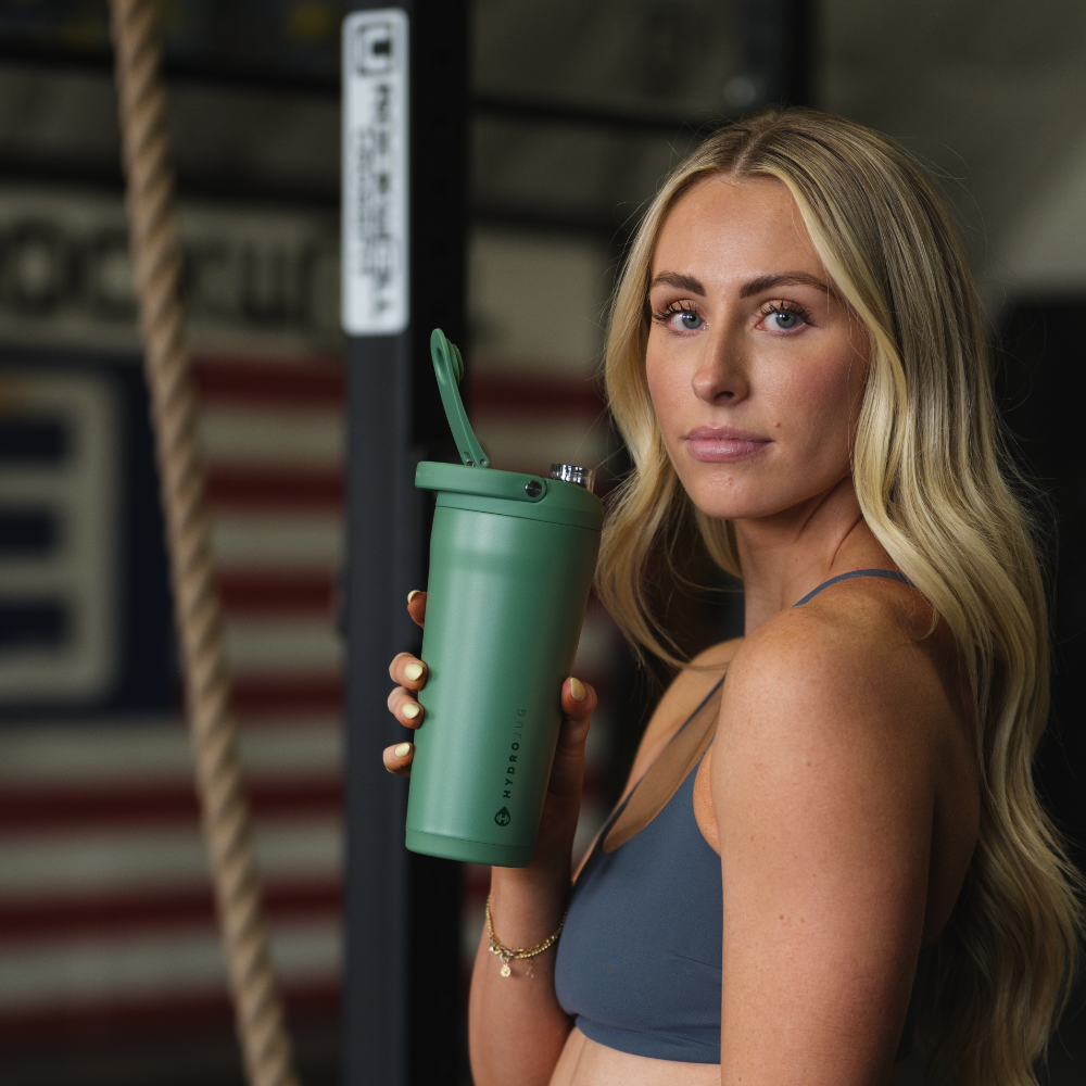 Person Holding Tradeons Sage Insulated Shaker 24oz