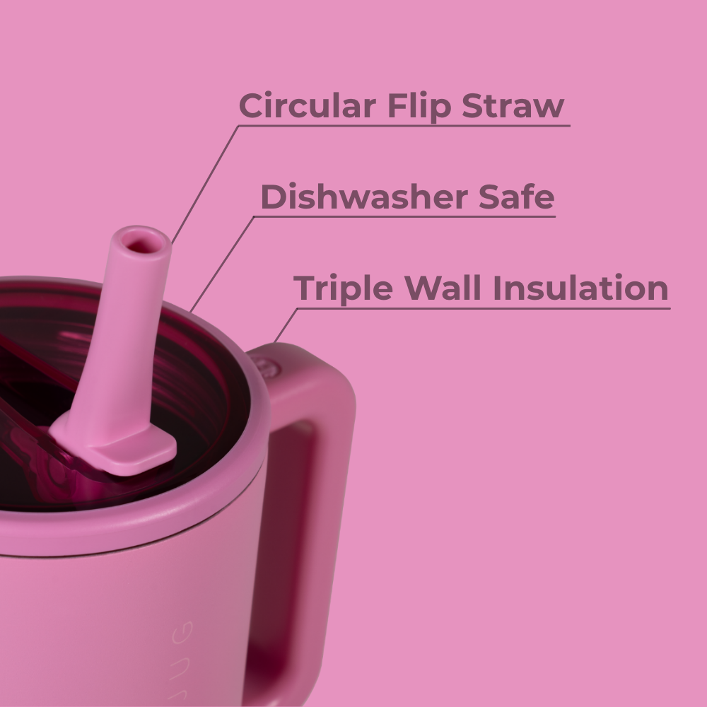 Taffy Traveler 40oz Features – Flip Straw, Dishwasher Safe, Triple Wall Insulated