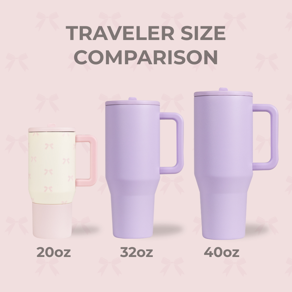 Traveler Size Comparison – 20oz, 32oz, 40oz