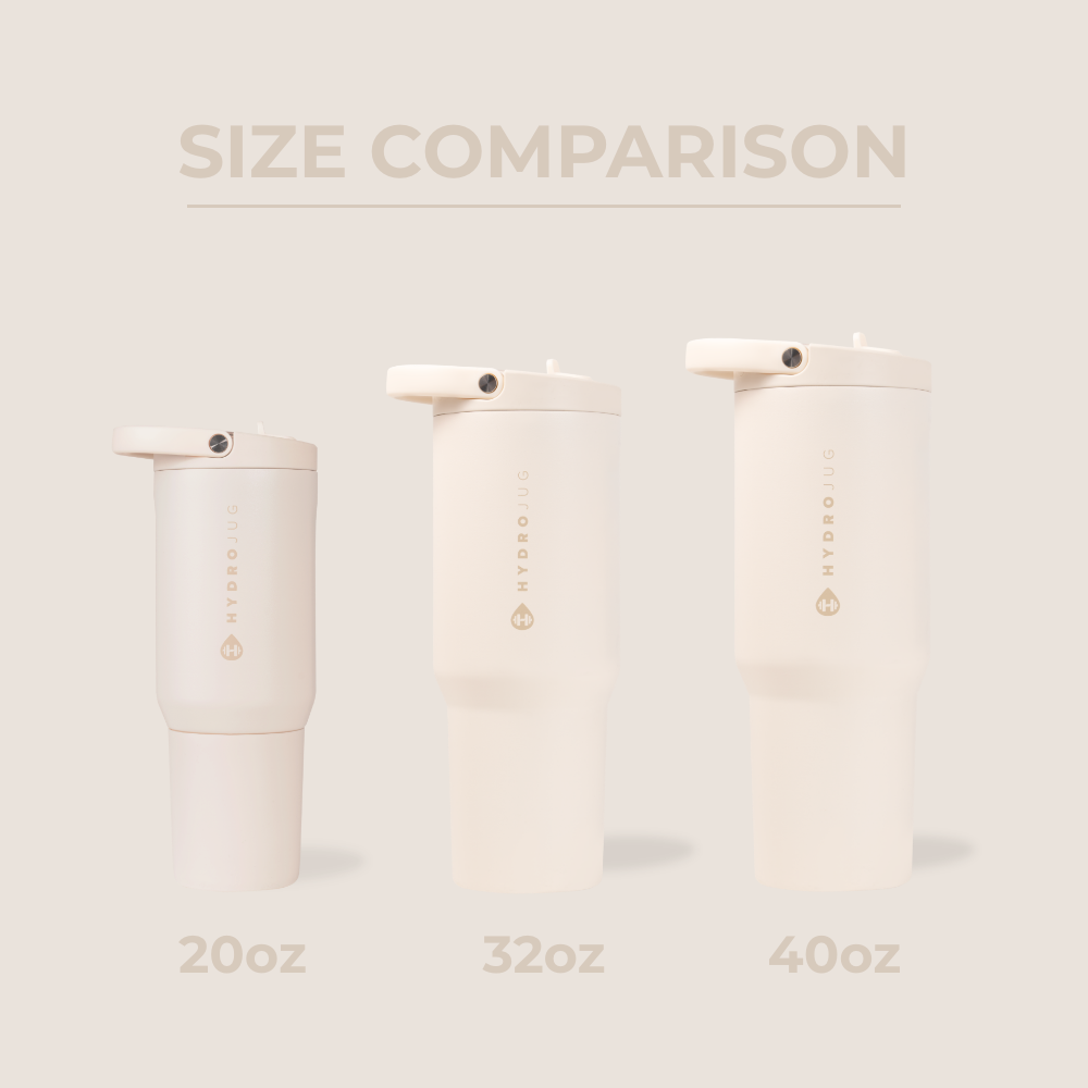 Cream Sport Bottle Size Comparison – 20oz, 32oz, 40oz