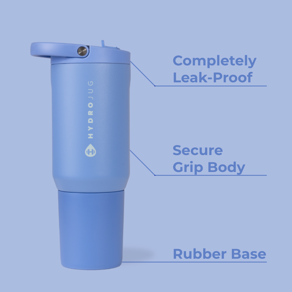 Light Blue Sport Bottle 20oz Features – Leak-Proof, Grip Body, Rubber Boot