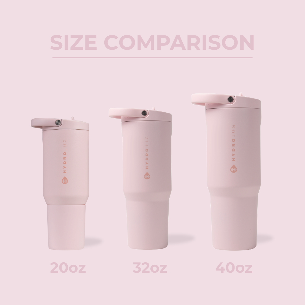 Pink Sand Sport Bottle Size Comparison – 20oz, 32oz, 40oz